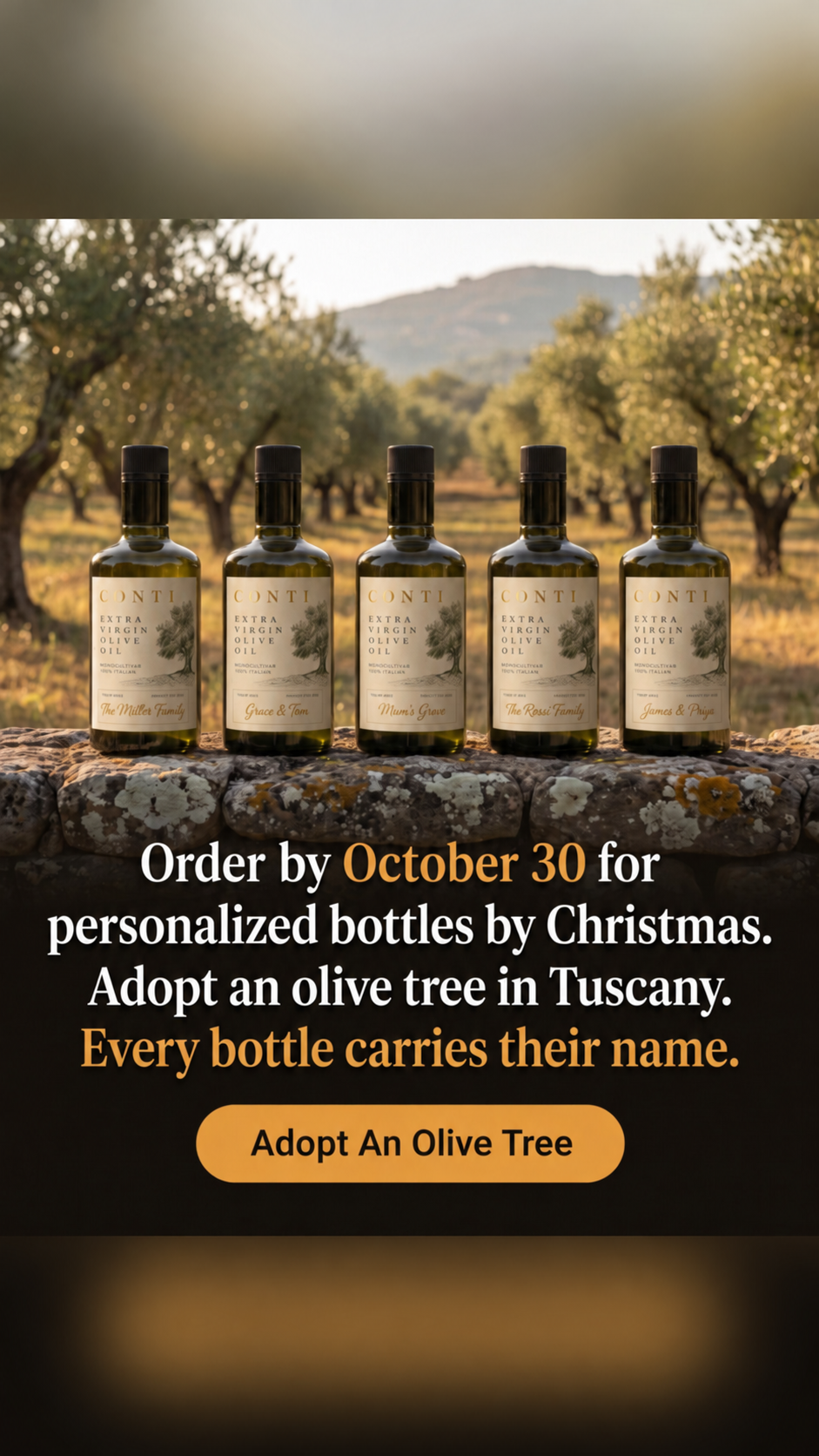 My Italian Olive Dream Facebook ad: The Picking Starts In October