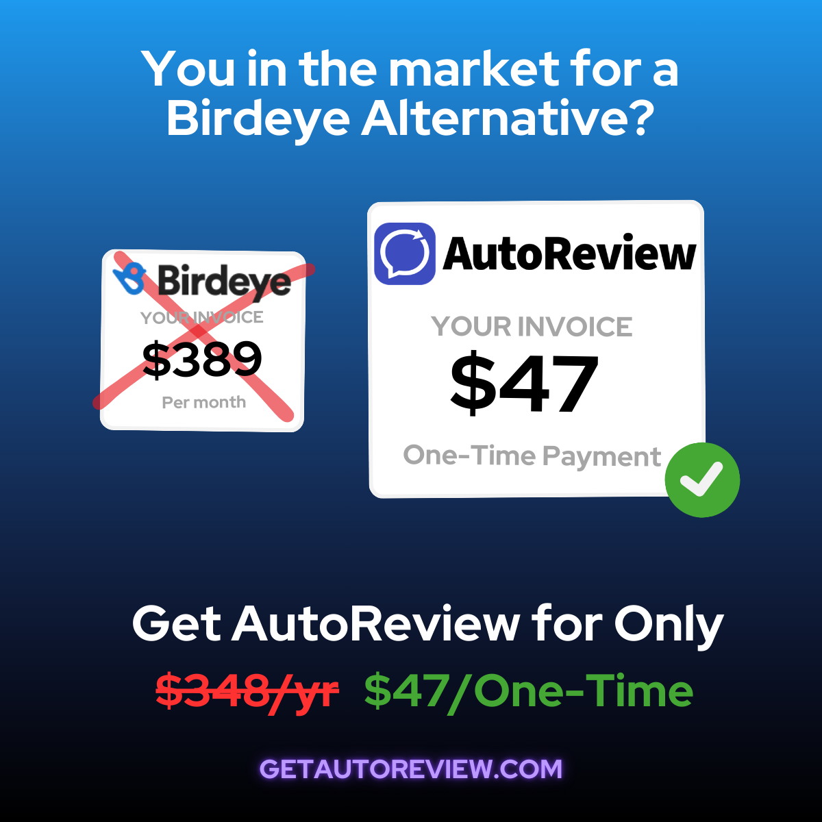AutoReview Facebook ad: Your problem is not reviews. It is follow-up.