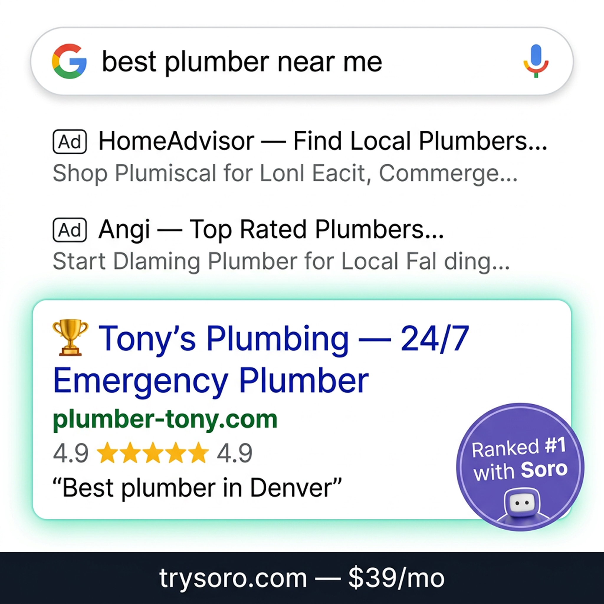 Soro SEO Facebook ad