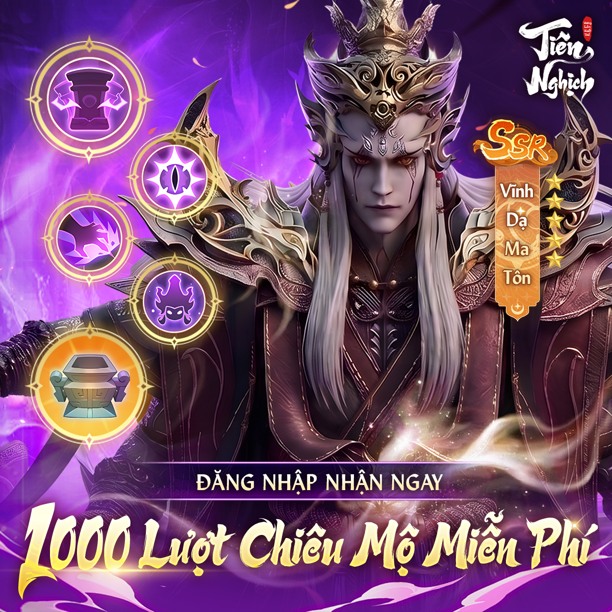 Tiên Nghịch Mobile - JoyGames Facebook ad: Đăng nhập nhận 1000 lượt chiêu mộ