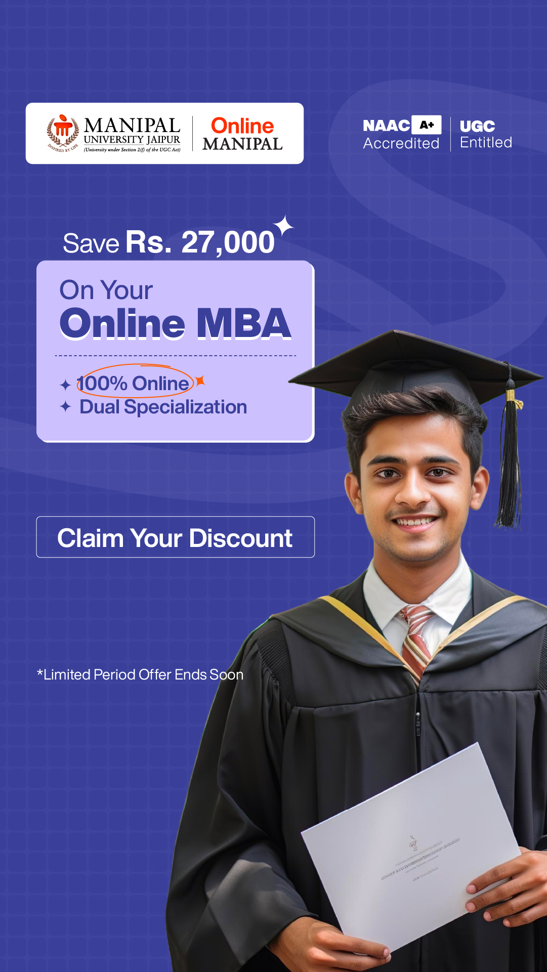Manipal University Jaipur Online Facebook ad