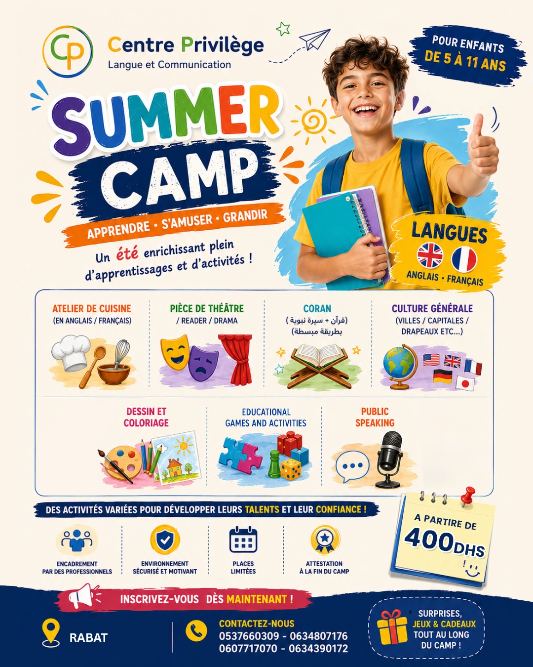 Centre Privilège - Casablanca Facebook ad: Summer Camp Kids 2026 est là!