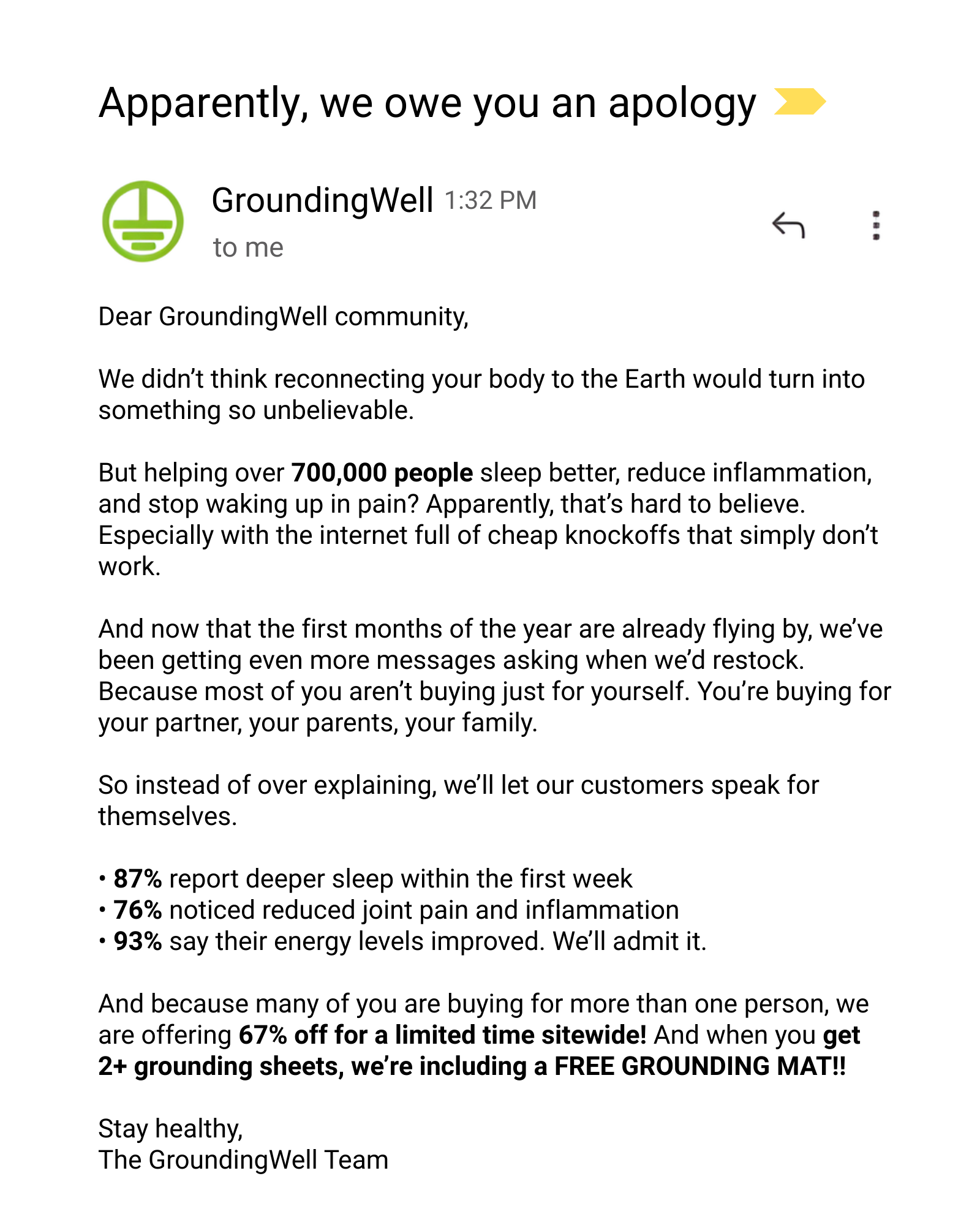 GroundingWell Facebook ad