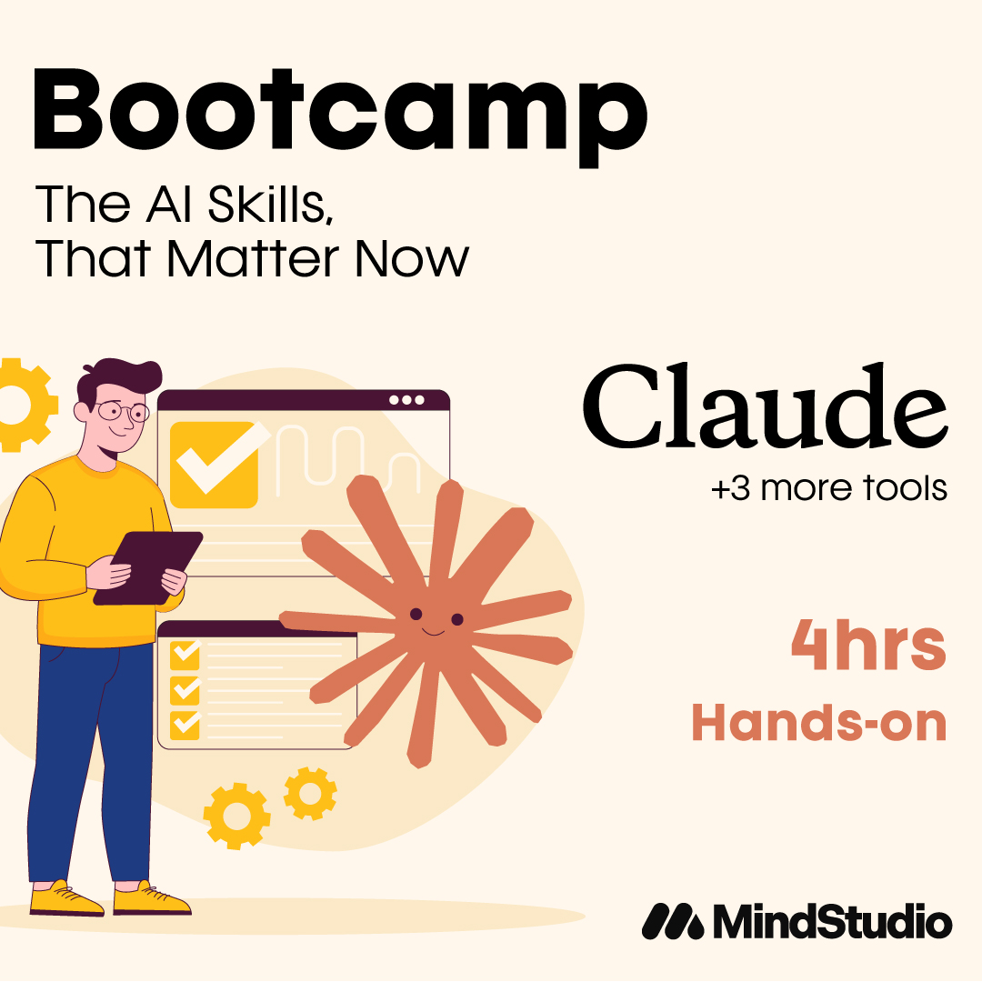 MindStudio Facebook ad: 4 Tools. 4 Hours. Hands-On.