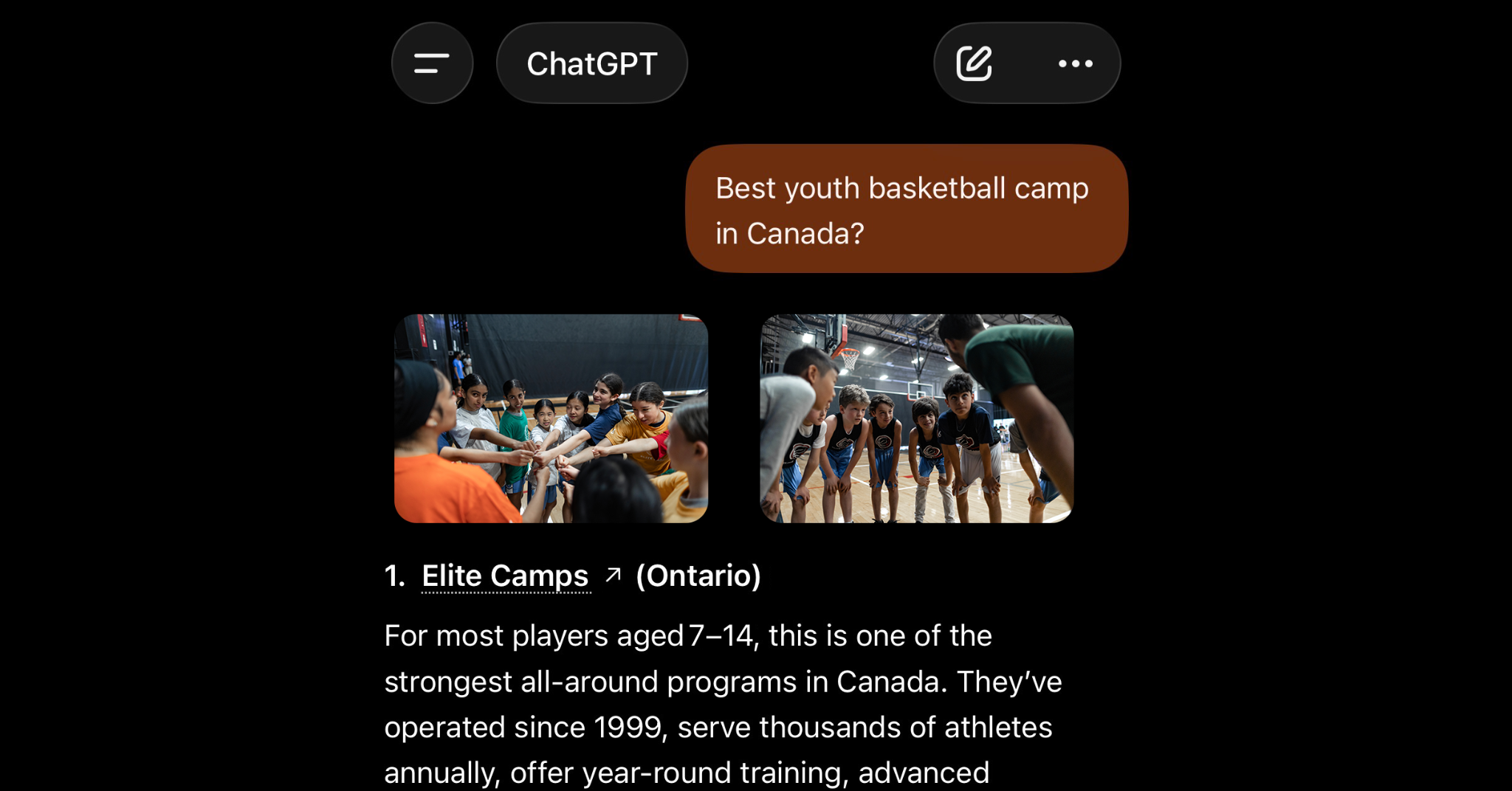 Elite Basketball Camps Facebook ad