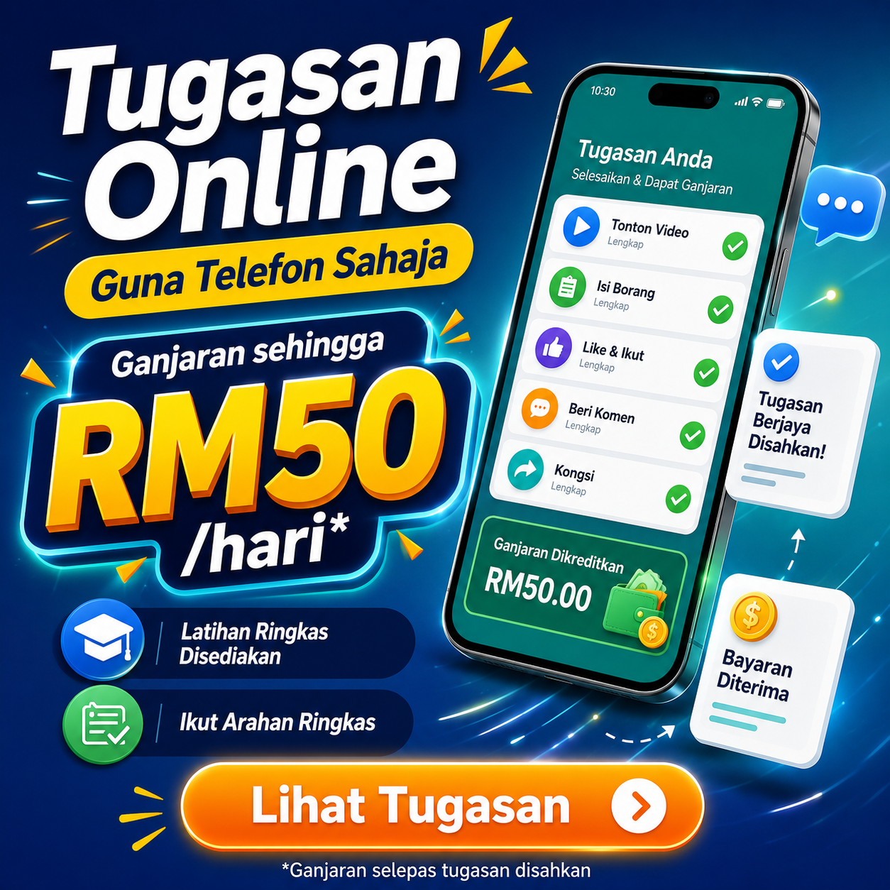 ओक्यूडब्ल्यूवायएससाहिप3 Facebook ad: FortunePapa Malaysia - Earn Cash by Visiting Brand Websites