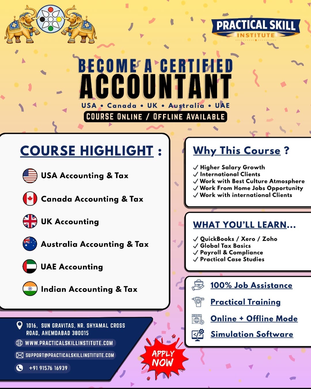 PracticalSkill Institute Facebook ad: Gujarat: Become a Certified Accountant