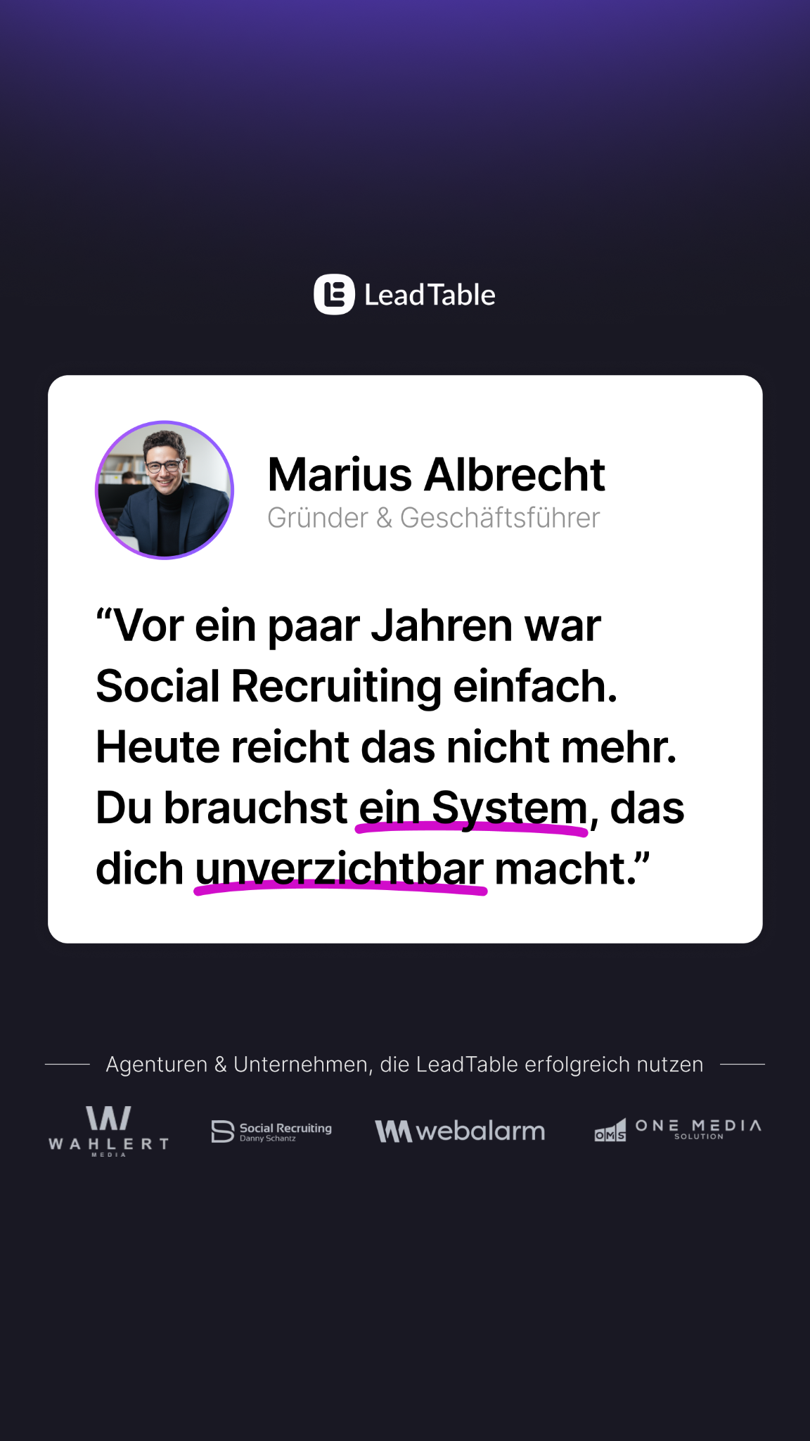 LeadTable - Agentursoftware Facebook ad