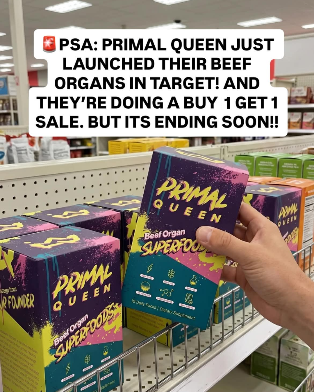 Primal Queen Facebook ad: Buy 1 Primal Queen at Target, Get 1 FREE