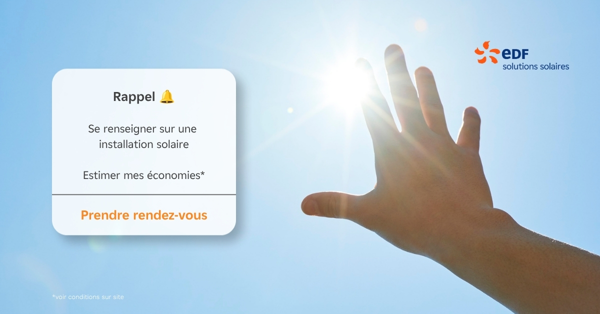 EDF solutions solaires Facebook ad: Pas de regret, passez au solaire
