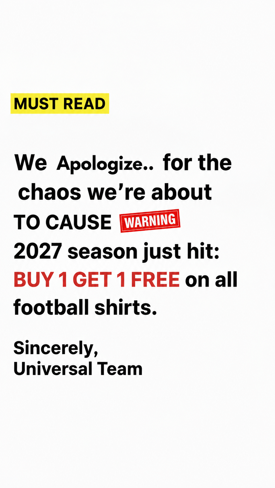 UniversalSportswear Facebook ad: universalsports