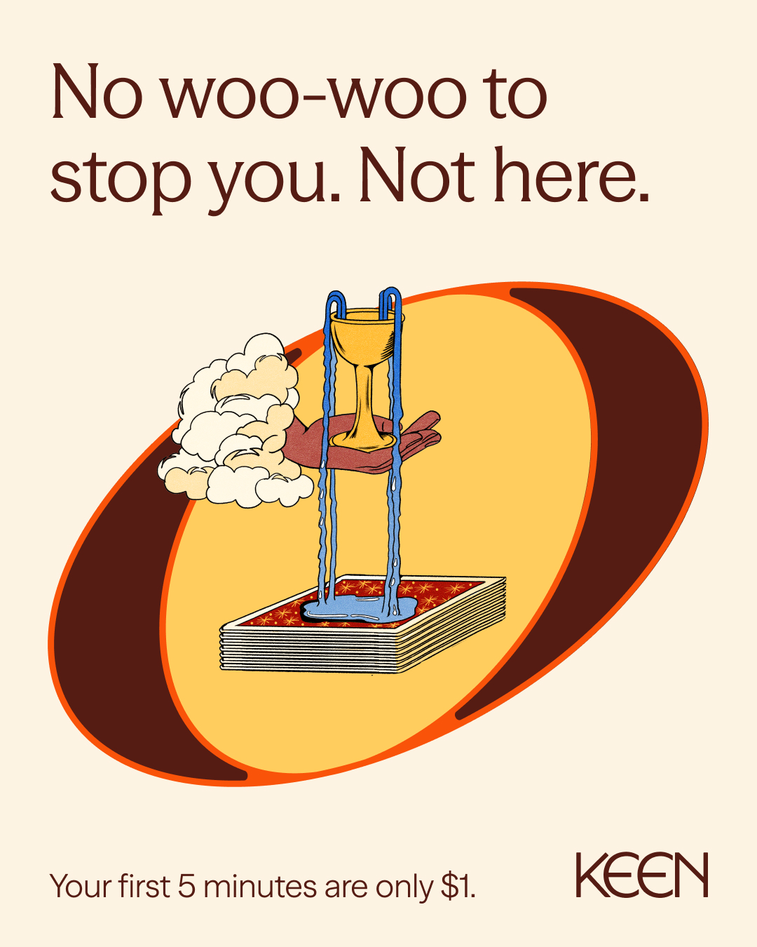 Keen.com Facebook ad: Try-curious?