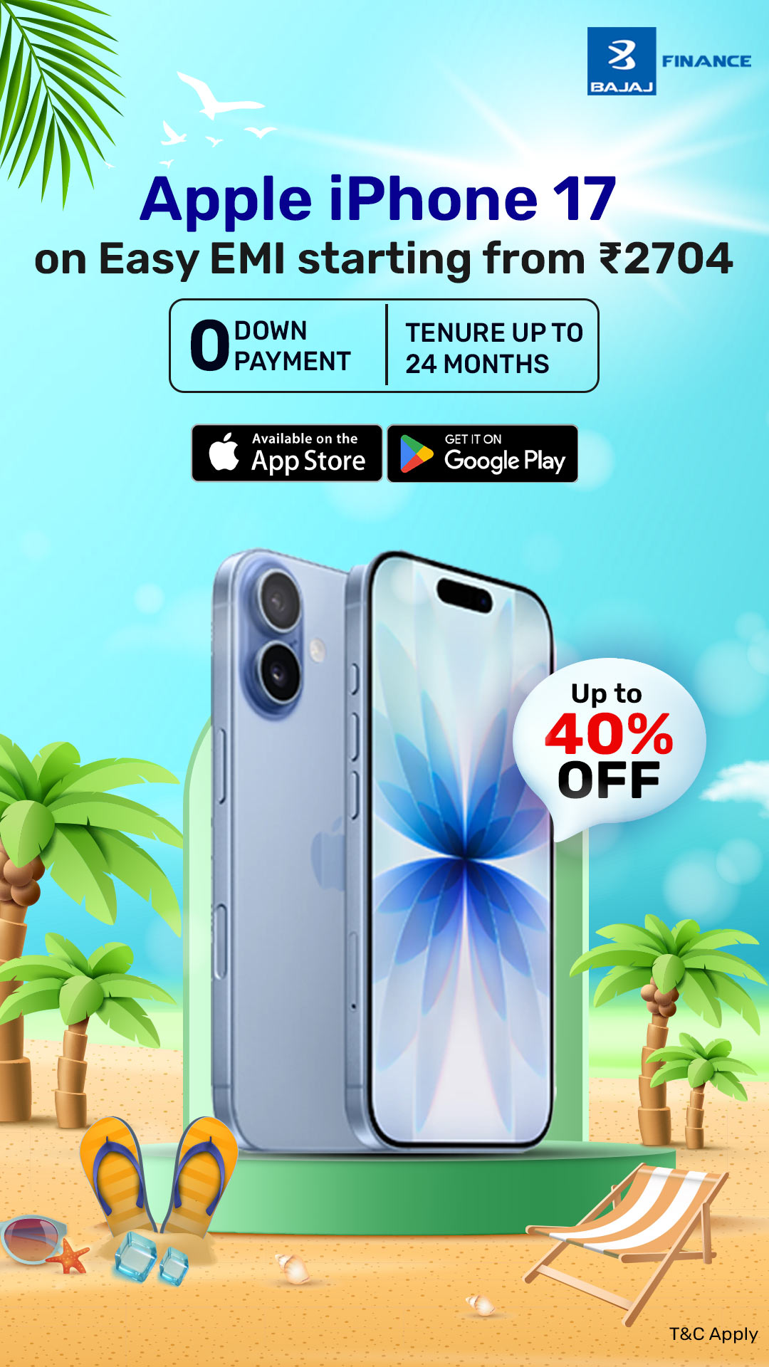 Bajaj Finserv Facebook ad: Apple iPhone 17 made affordable