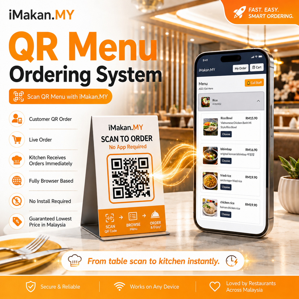 IMakan.MY Facebook ad: Smart QR Ordering System