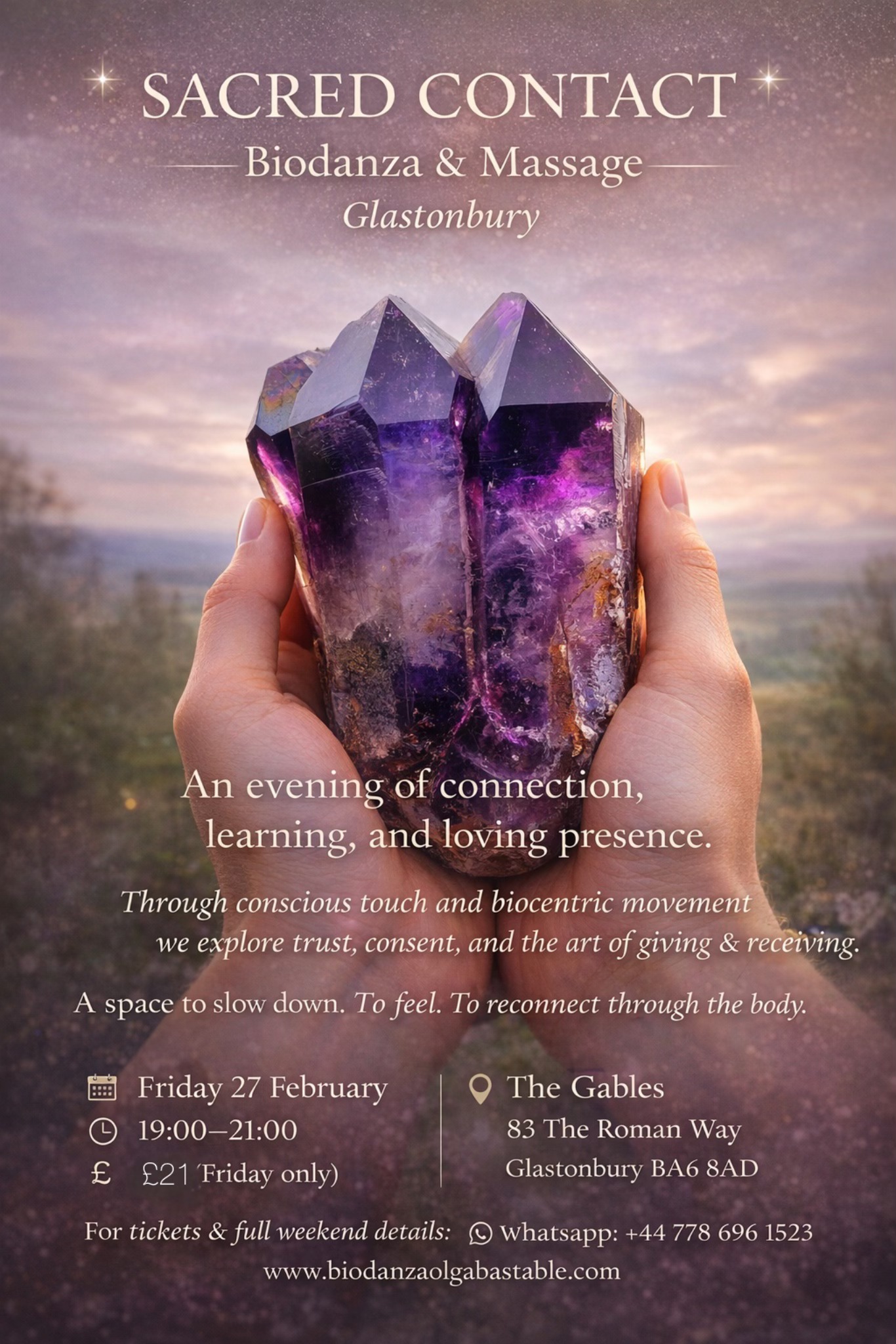 Olga Bastable Facebook ad: Sacred Contact · Biodanza and Massage