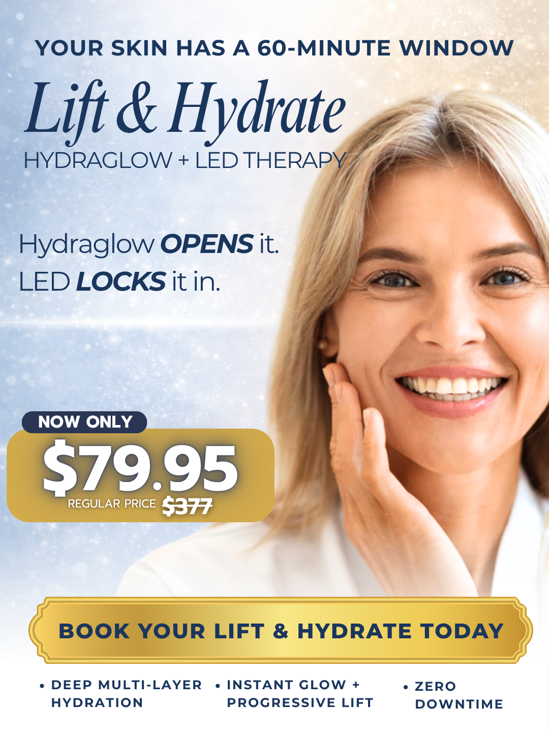First Touch Beauty Facebook ad: Lift & Hydrate $79.95