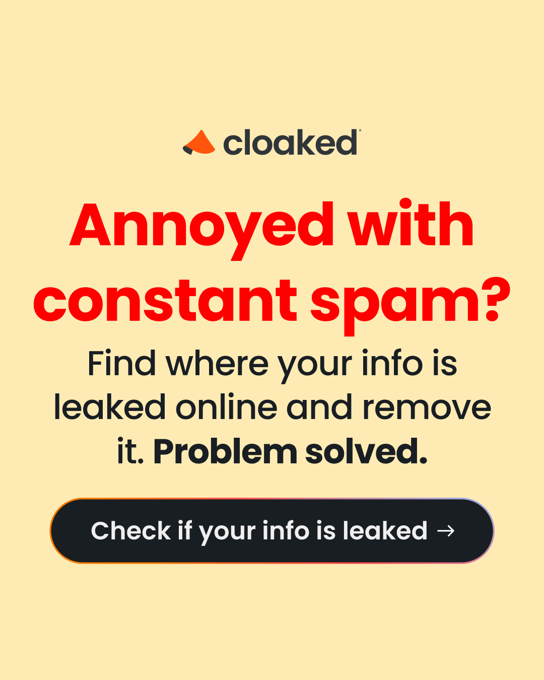 Cloaked Inc. Facebook ad