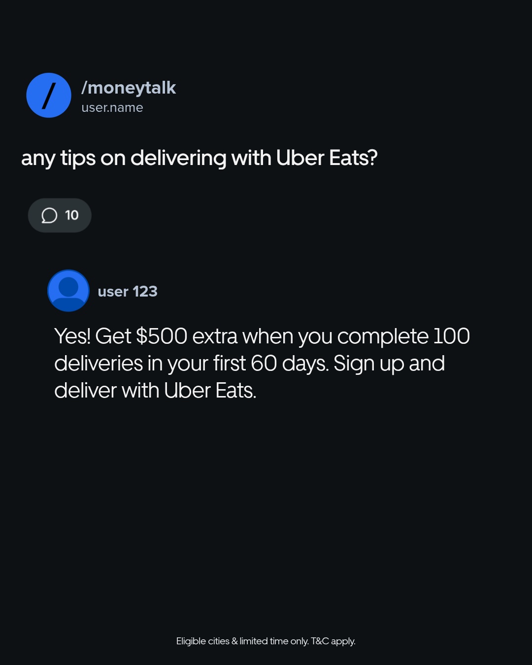 Uber Eats Facebook ad