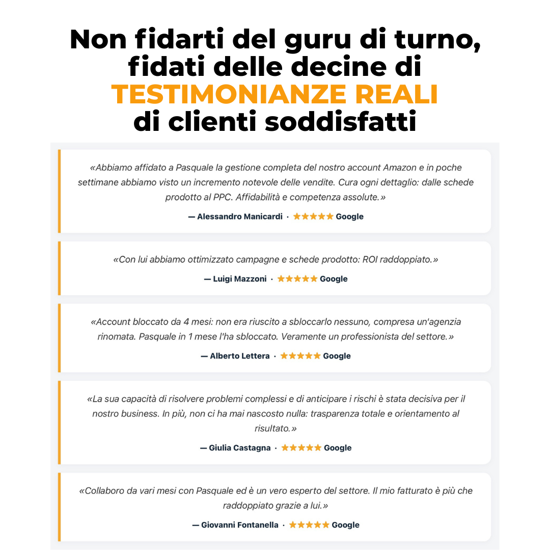 Pasquale Pezzella - Amazon Account Manager Facebook ad: Fidati di loro, richiedi informazioni