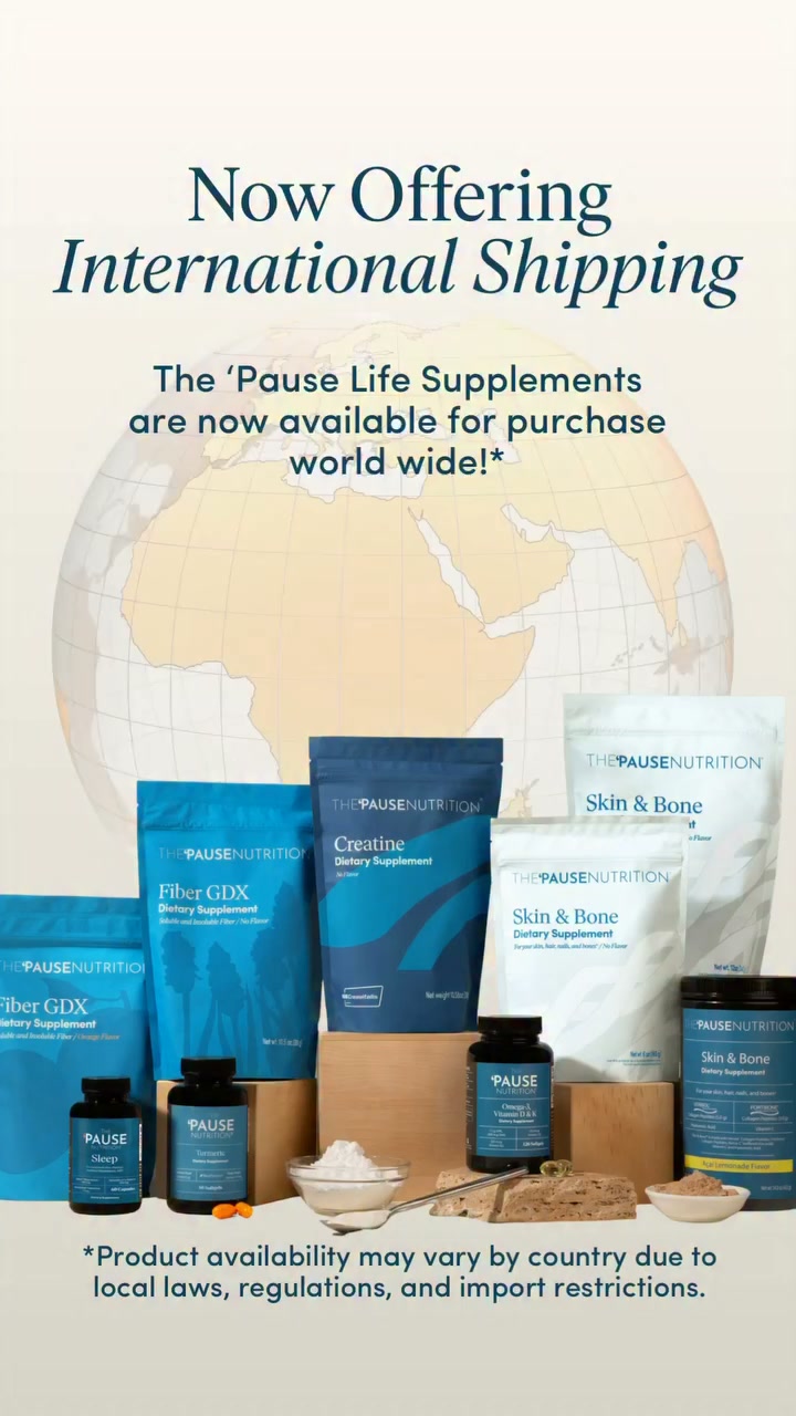 The Pause Life by Dr. Mary Claire Haver Facebook ad: Now Shipping Worldwide
