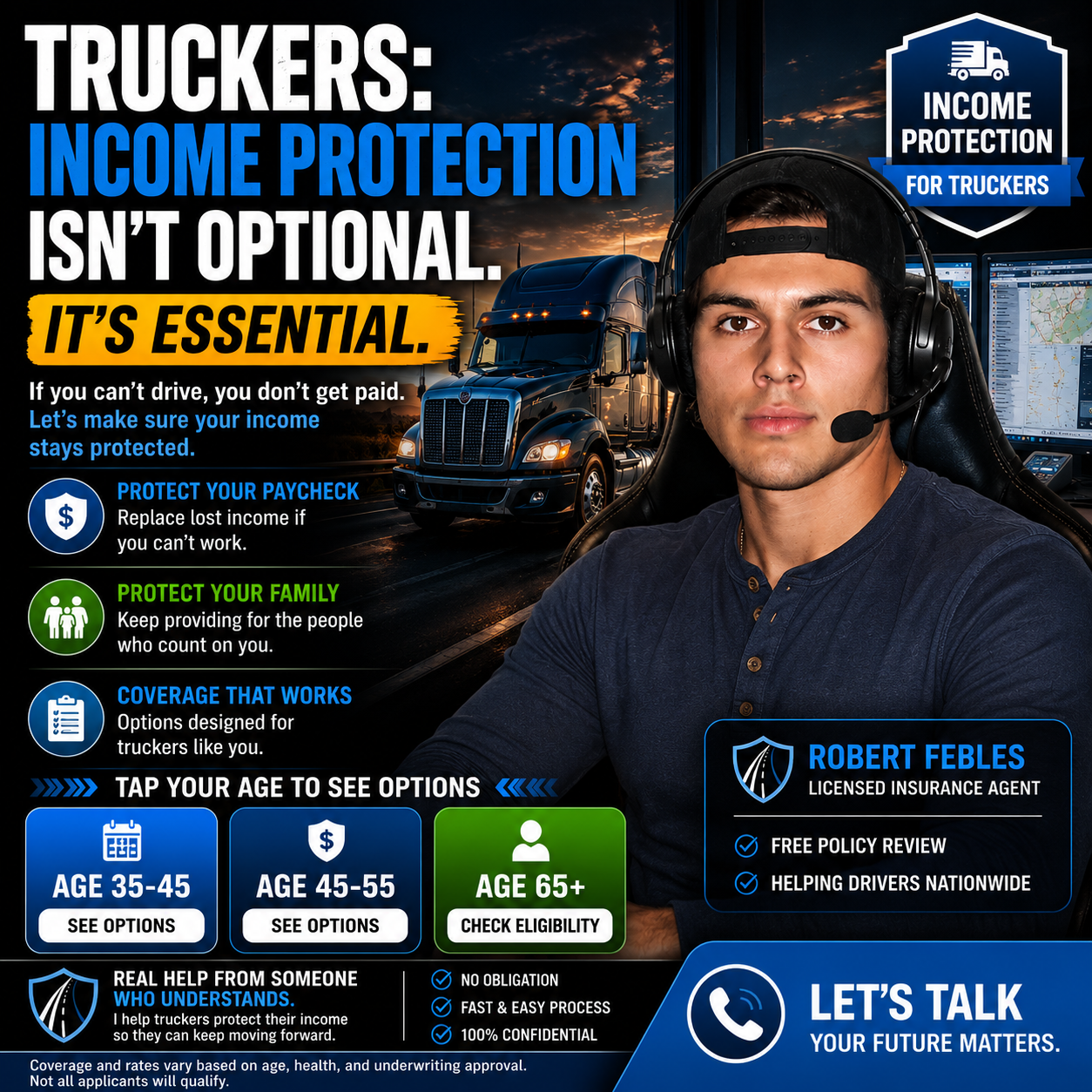 American Trucker Association Facebook ad: Plans Start at $2/Day