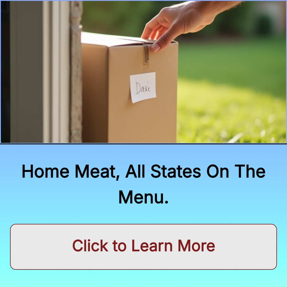 QuickSearches Realm Facebook ad: Home Meat Delivery All States.