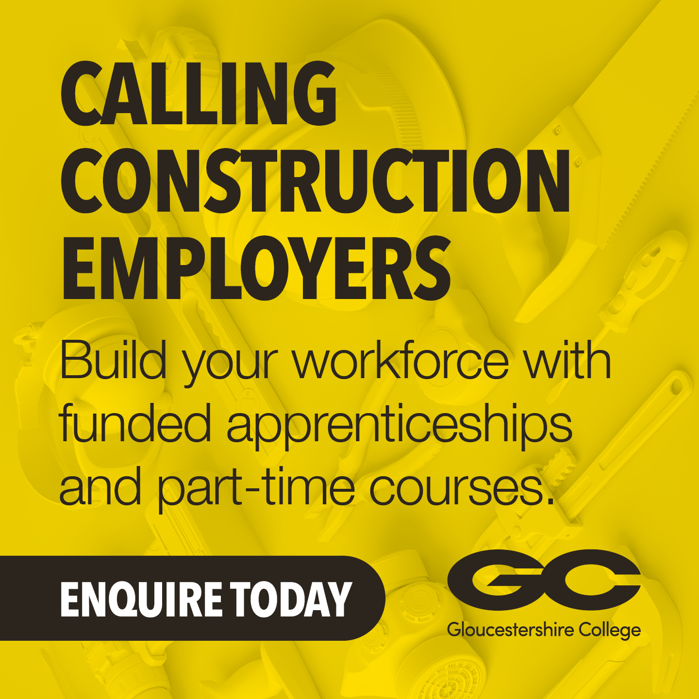 Gloucestershire College Facebook ad: Bring apprentices into your business with flexible training…