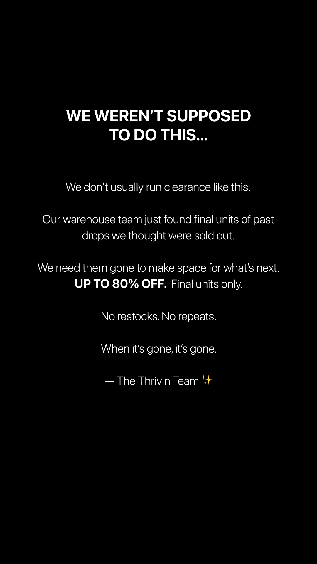 Thrivin Gymwear Facebook ad