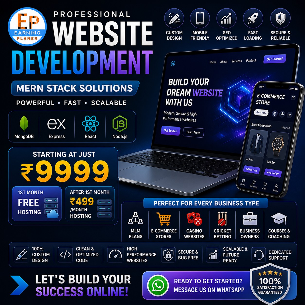 Earning Planer IT Services Facebook ad: Get Your Custom Telegram Bot for ₹1000!