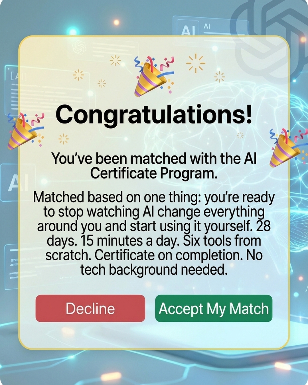 AI Simplified Facebook ad