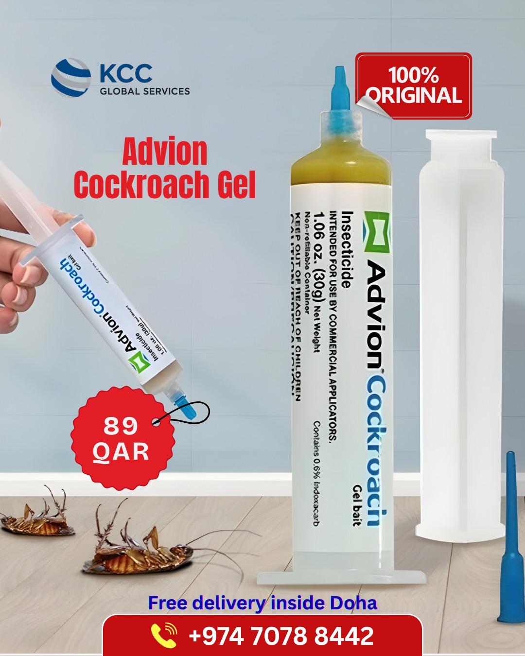 KCC Global Services Facebook ad: Powerful Cockroach Control That Works
