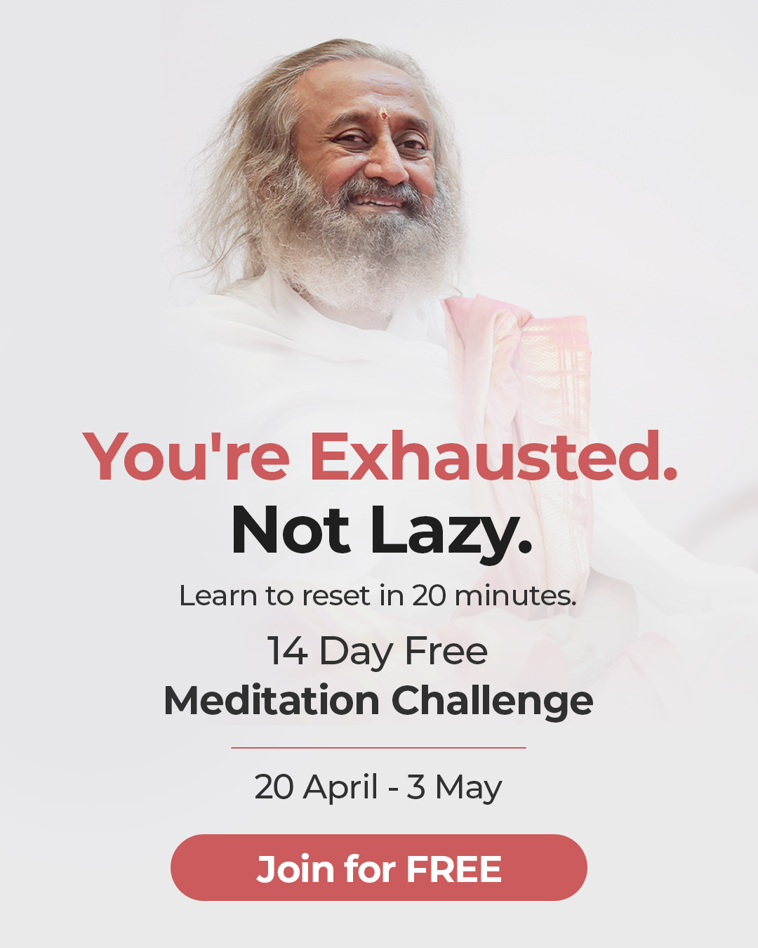Art of Living Programs Facebook ad: Learn Meditation in 14 Days