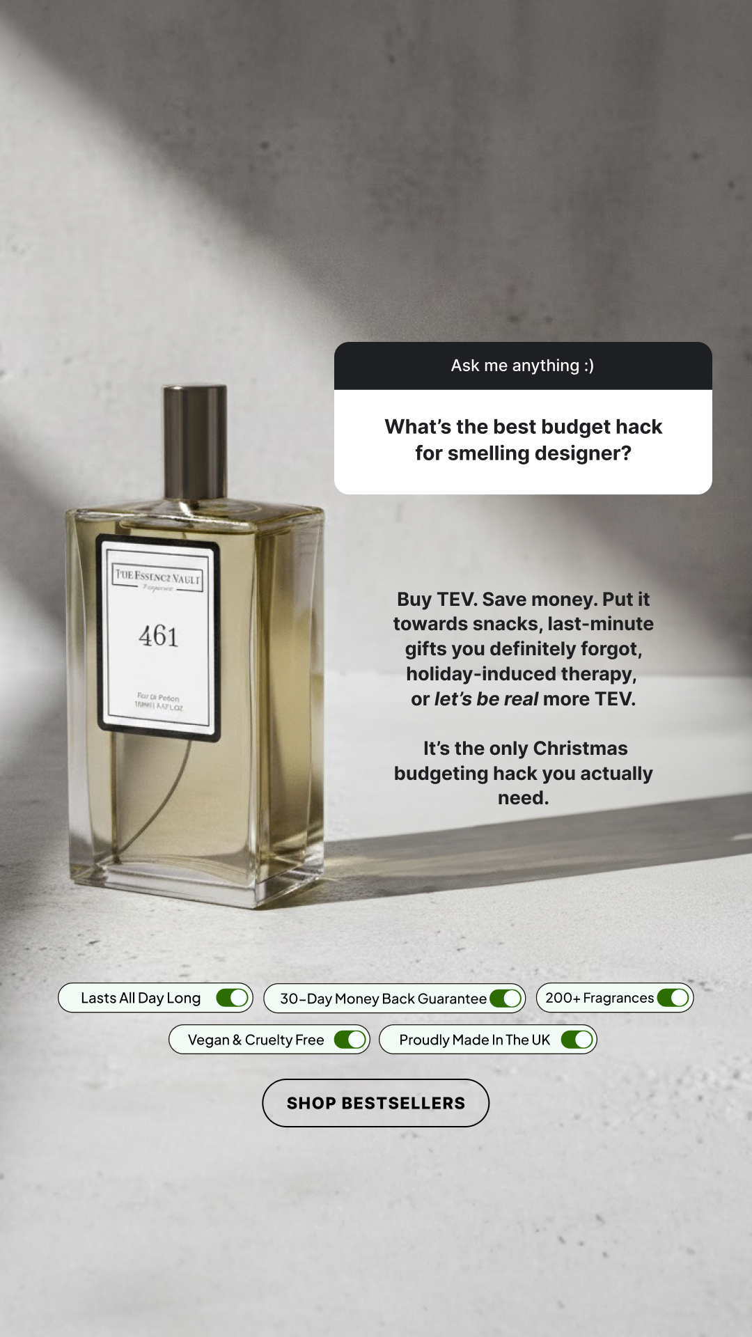 The Essence Vault Facebook ad from Dec 29, 2025