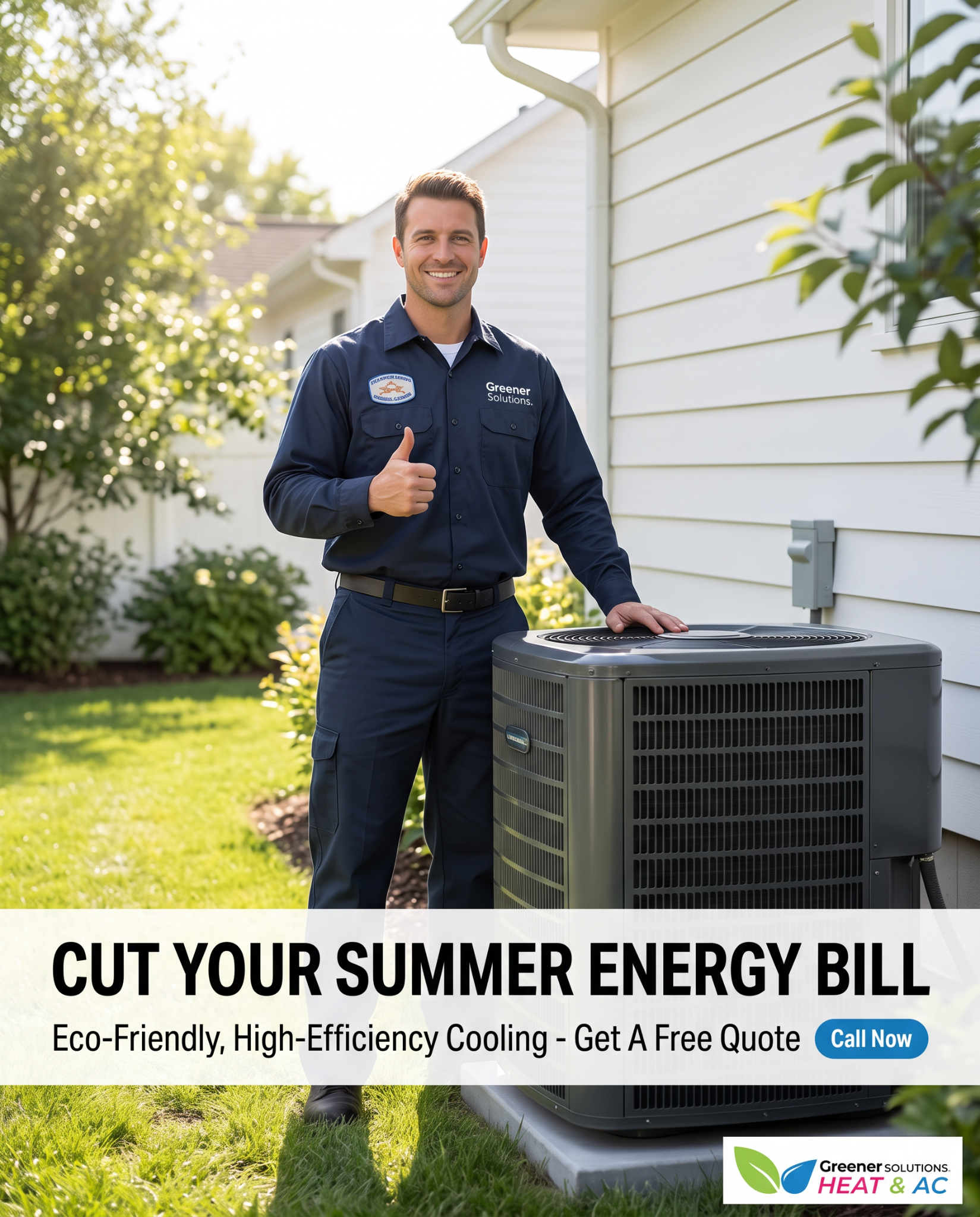 Greener Solutions Heat & AC Facebook ad: Air Conditioning & HVAC Repairs and Tune-ups