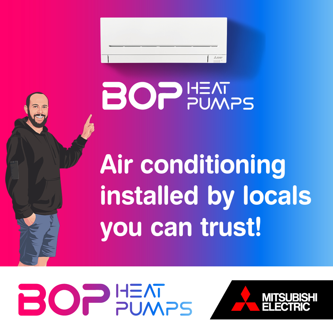 BOP Heat Pumps Facebook ad from Feb 19, 2026