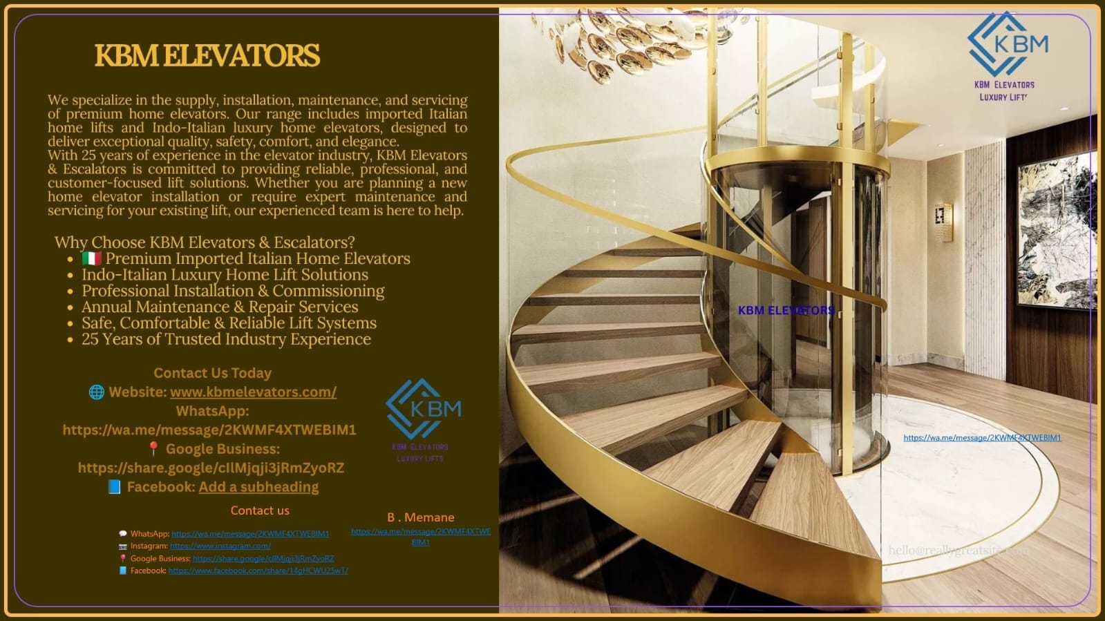 Luxury home elevators Facebook ad