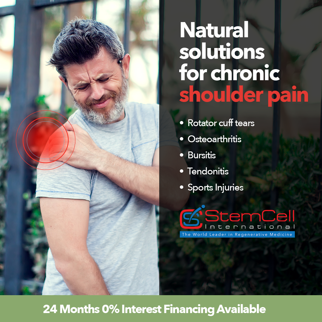 Stem Cell International Facebook ad: We have solutions to reduce pain and increase…