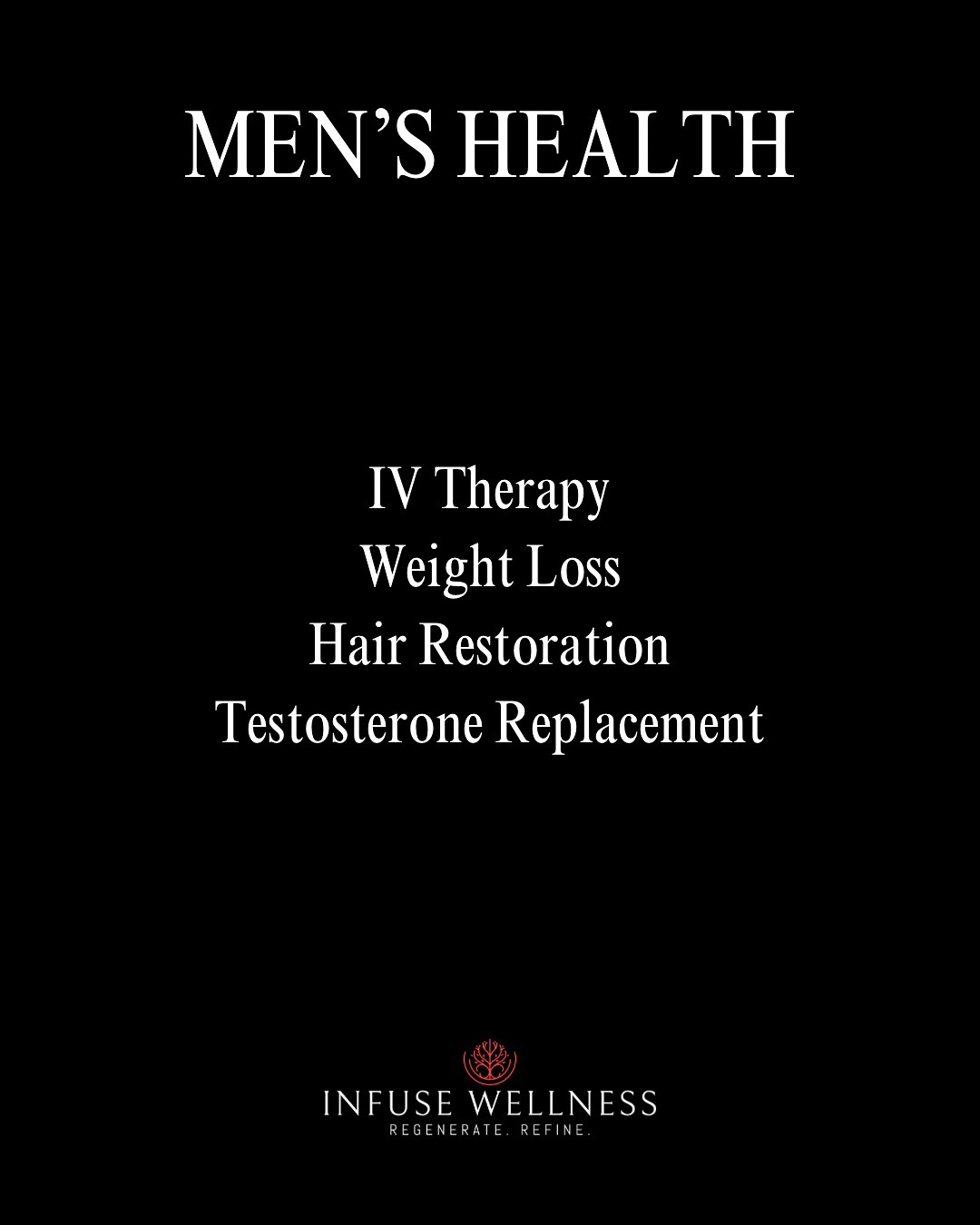 Infuse Wellness Facebook ad: Men’s Health Matters-Inside and Out.
