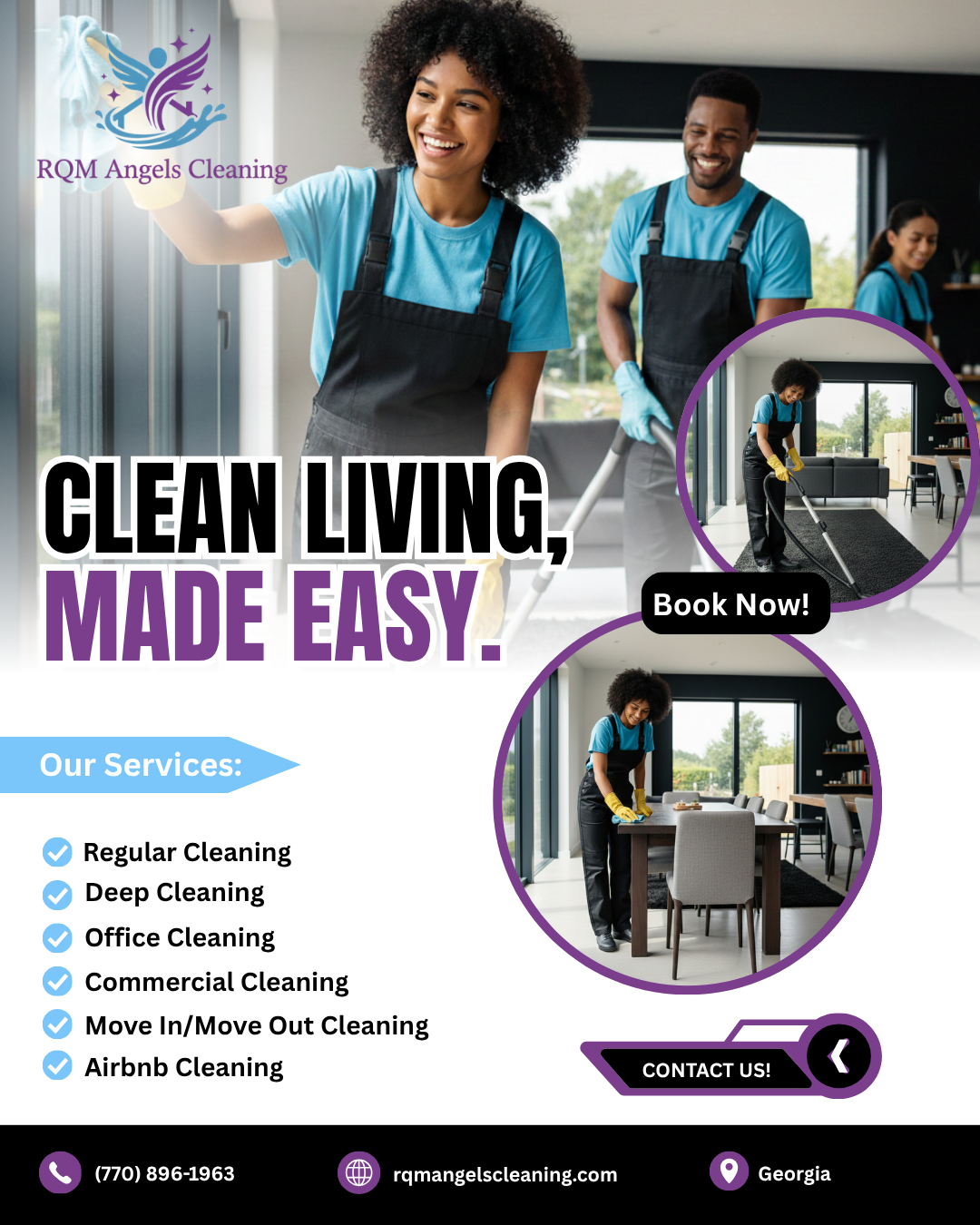 RQM Angels Cleaning Facebook ad: Get Your Free Cleaning Quote Today