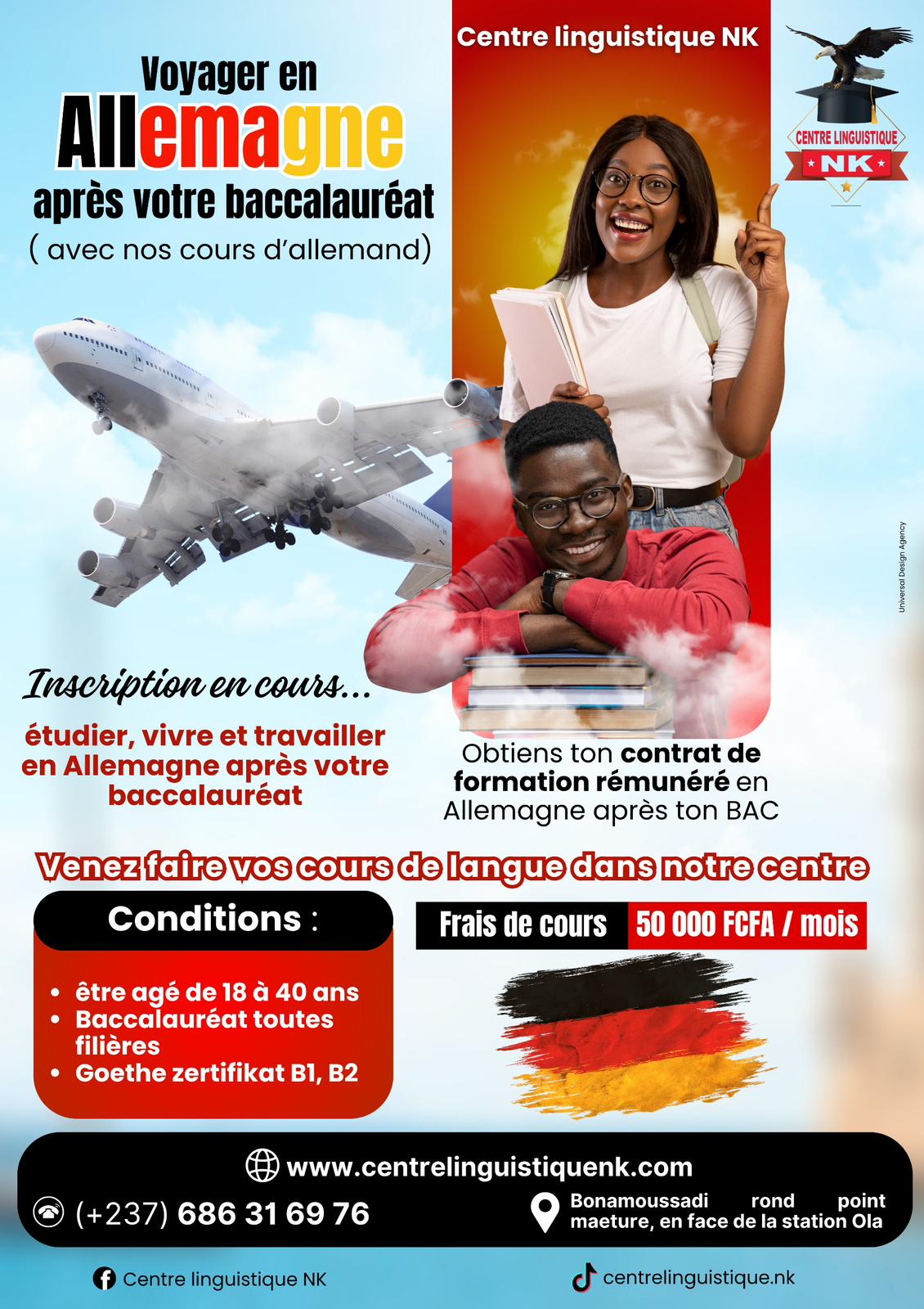 Centre Linguistique NK Facebook ad: NOUVELLE RENTRÉE: COURS D’ALLEMAND - PLACES LIMITÉES