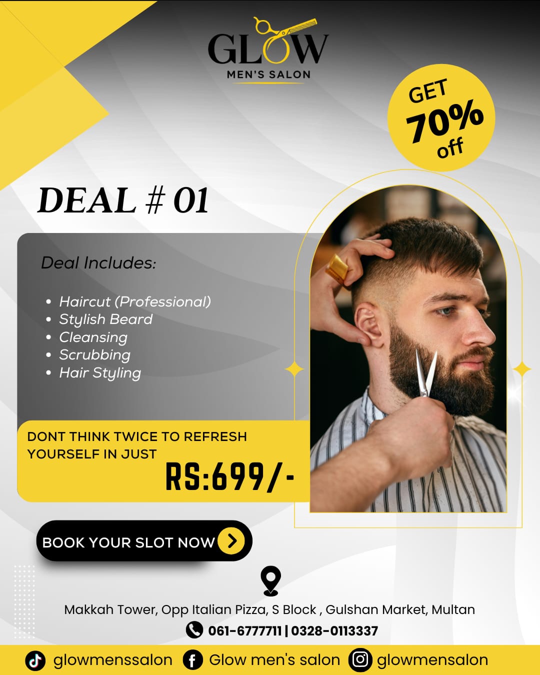 GLOW MEN'S SALON  Facebook ad