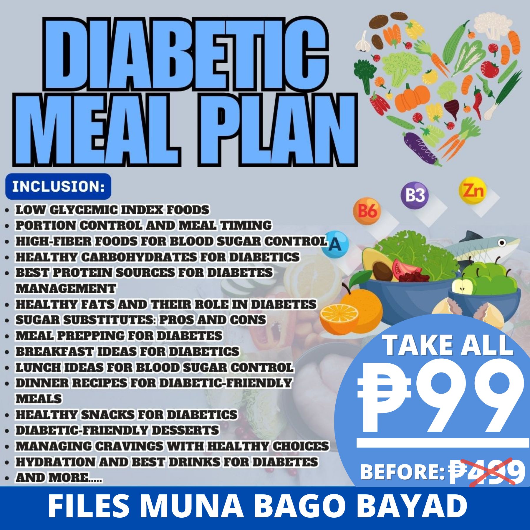 Diabetic Meal Plan PH Facebook ad: FILES MUNA BAGO BAYAD