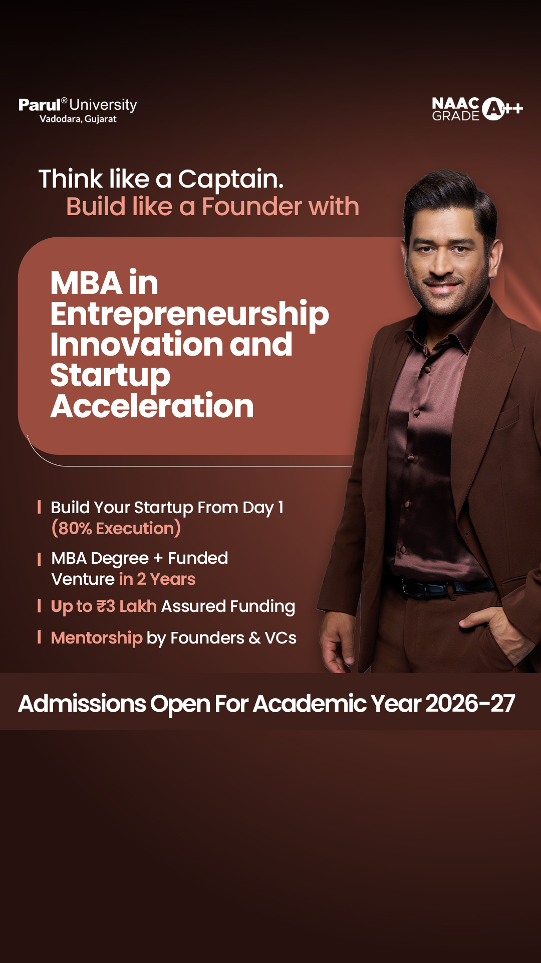 Faculty of Management Studies - Parul University Facebook ad from Apr 27, 2026
