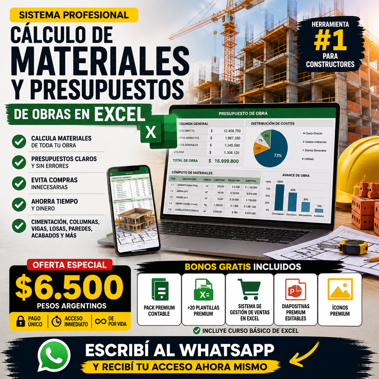 MasterBox Digital Facebook ad: Calculá tu obra sin errores