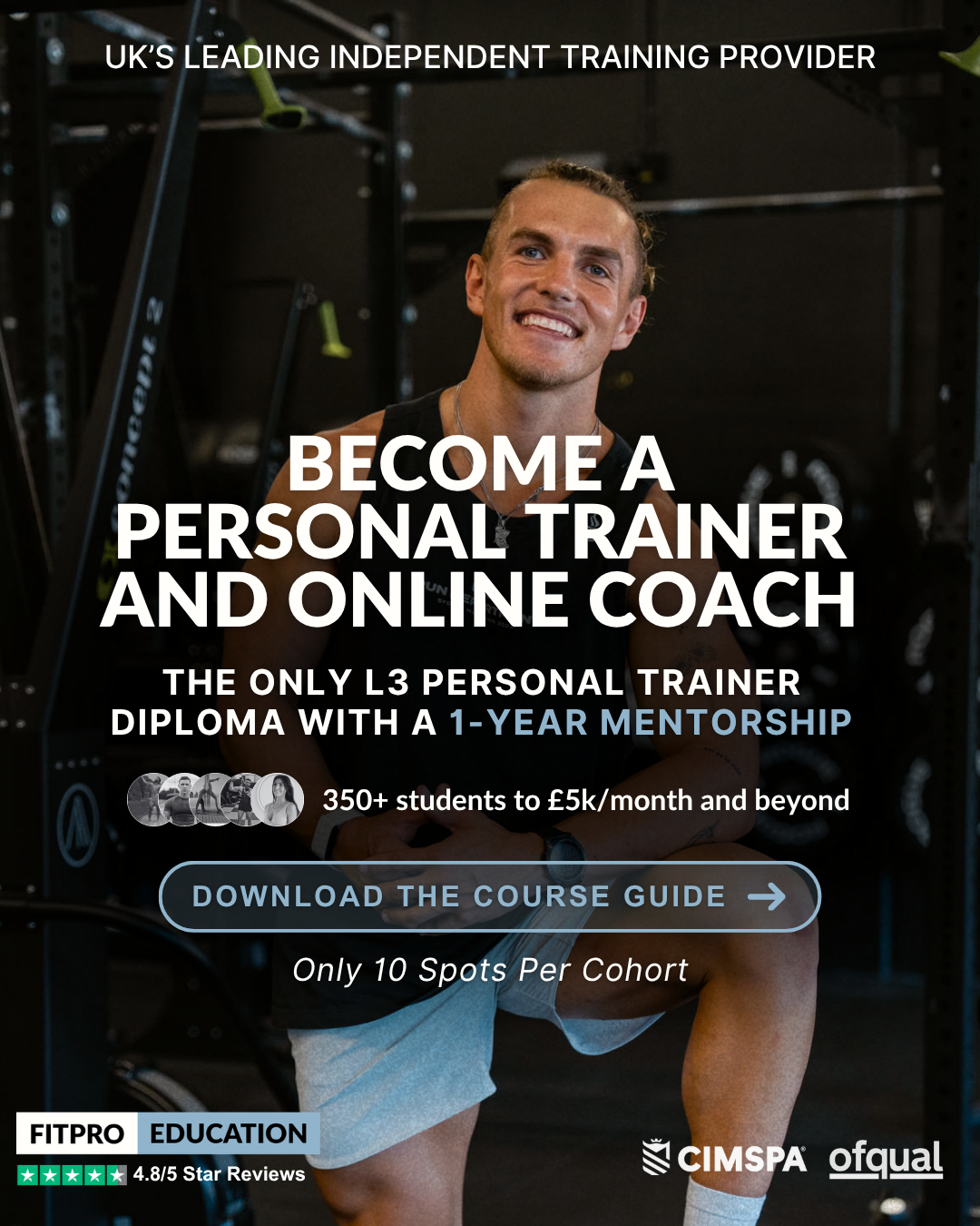 FitPro Education Facebook ad: BECOME A PT AND ONLINE COACH