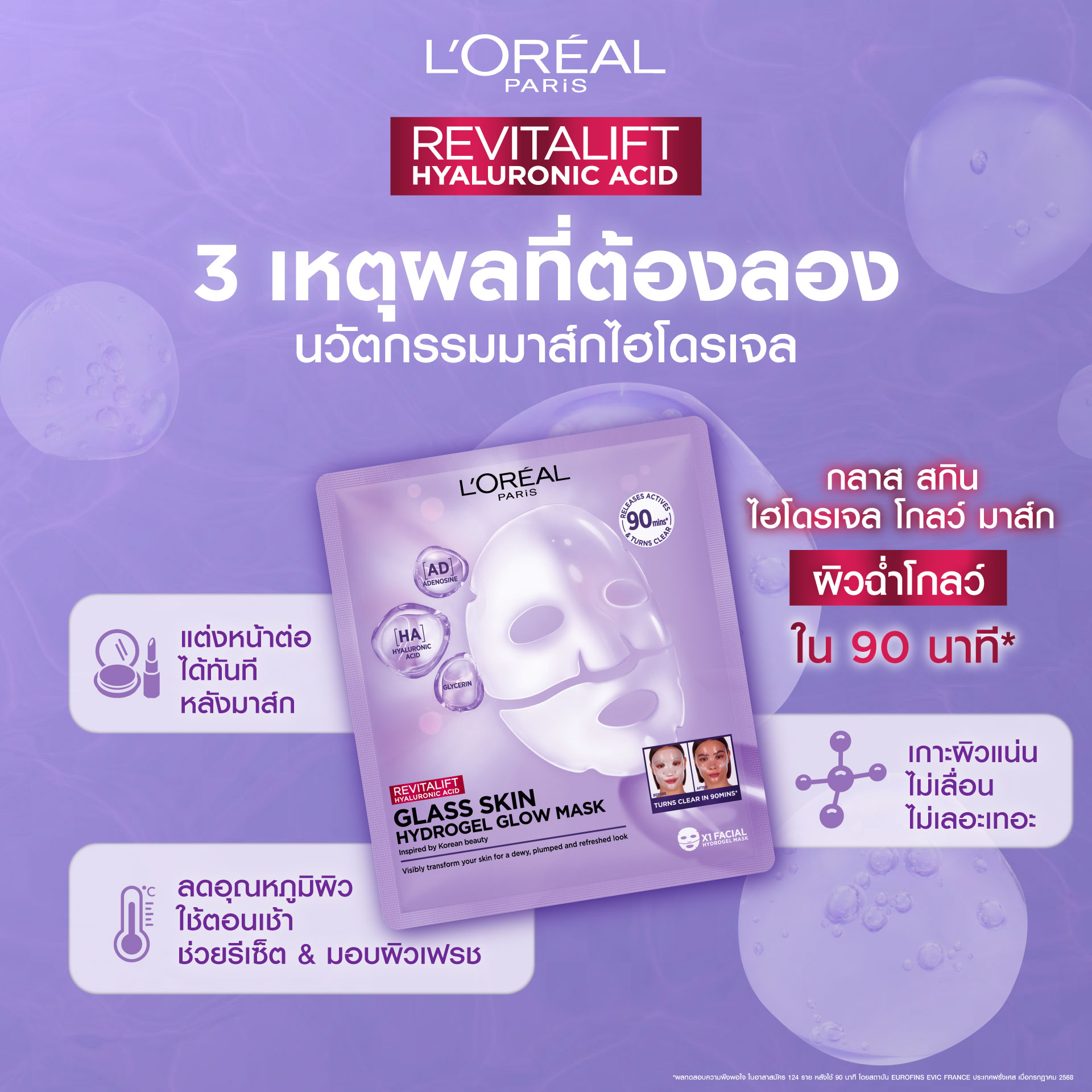 L'Oréal Paris Facebook ad: ลอรีอัล ปารีส L’Oréal Paris Revitalift Glass Skin Hydrogel…
