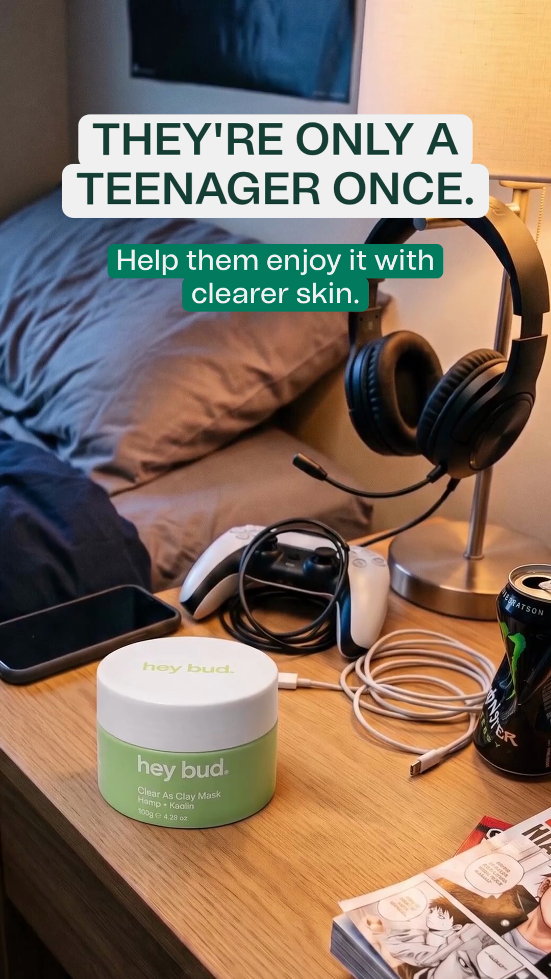 Hey Bud Skincare Facebook ad