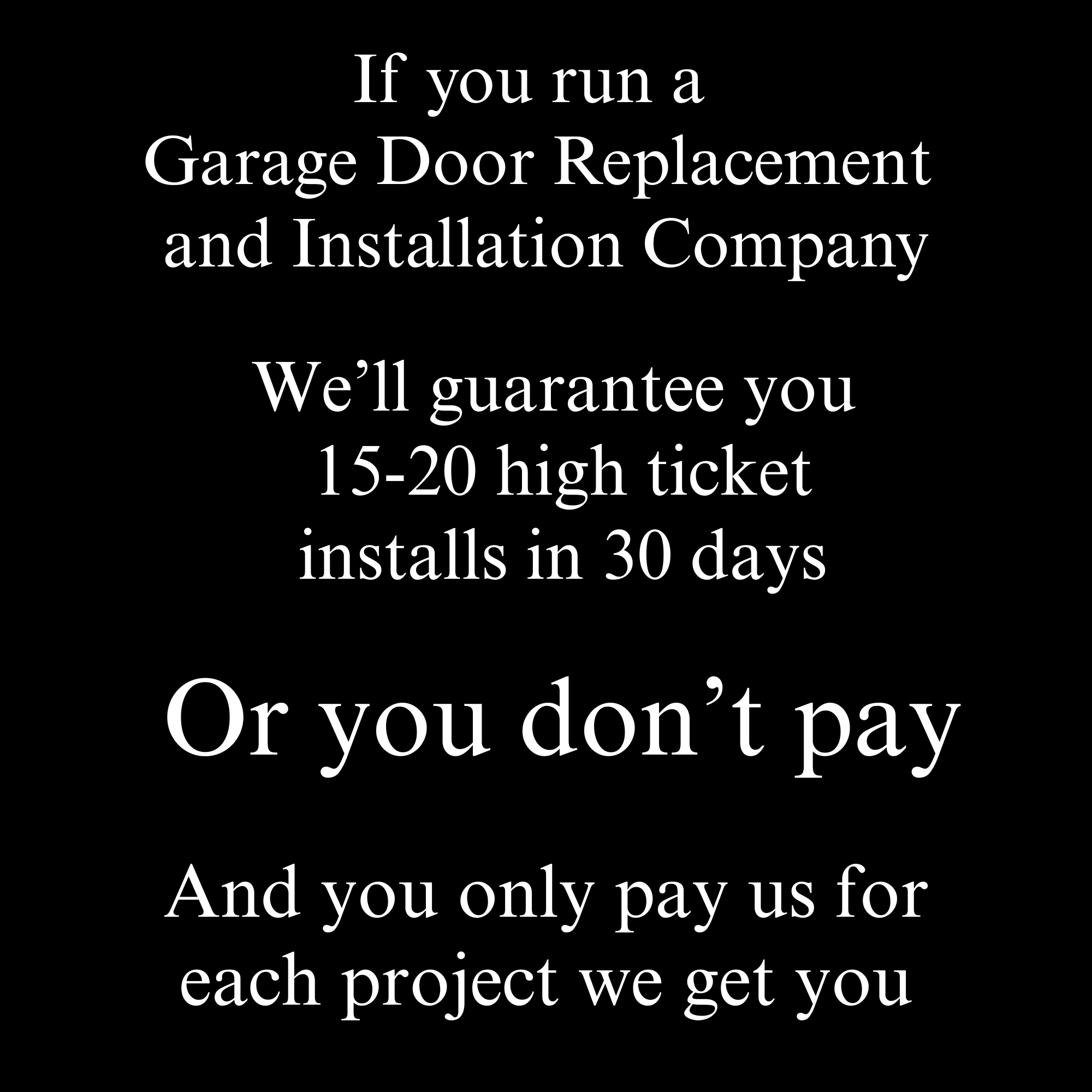 Ethan Averbuch Facebook ad: GARAGE DOOR COMPANIES