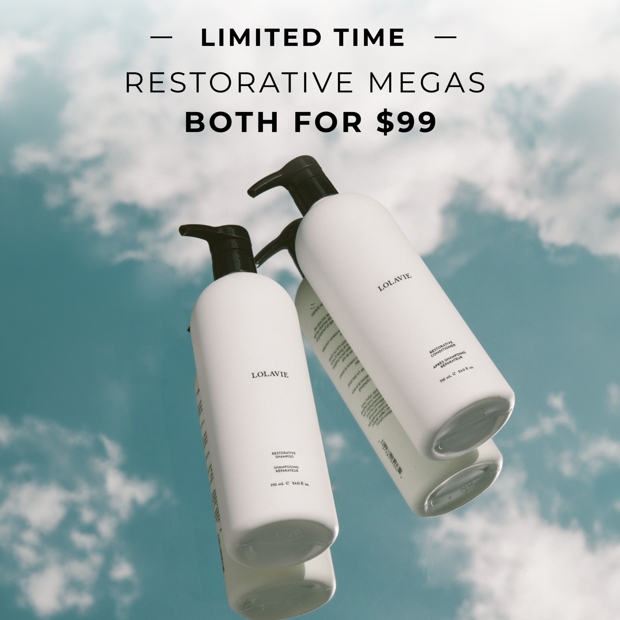 LolaVie Facebook ad: Restorative Megas: Both for $99!