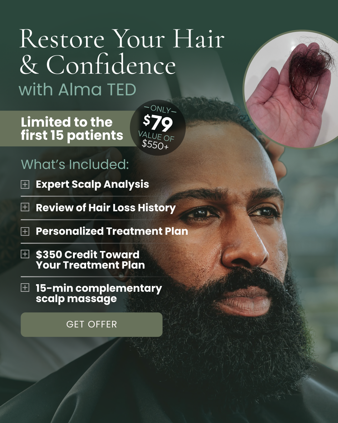 The Renewal Room Facebook ad: The NEW way of reversing hair loss…